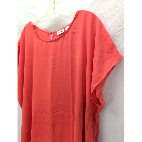 Cato Woman Orange Sleeveless Polyester Blouse Asymmetrical Hem Line Size 22/24W - Picture 3 of 11